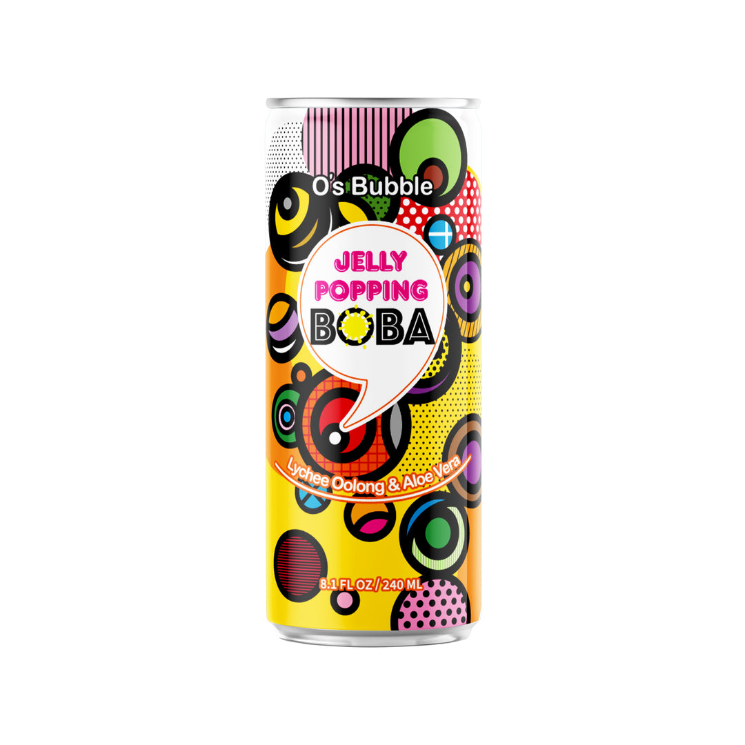 Jelly Popping Boba – Lychee Oolong Tea with Popping Boba + Aloe Vera