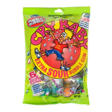 Cry Baby Sour Gumballs Peg Bag