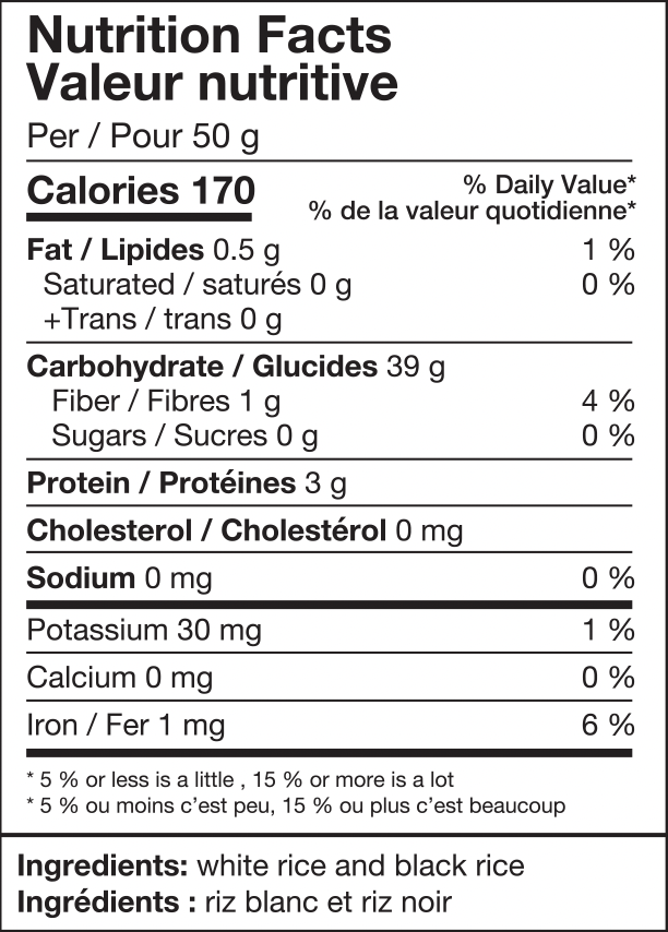 Hot Rice Cereal - Black and White Rice Blend