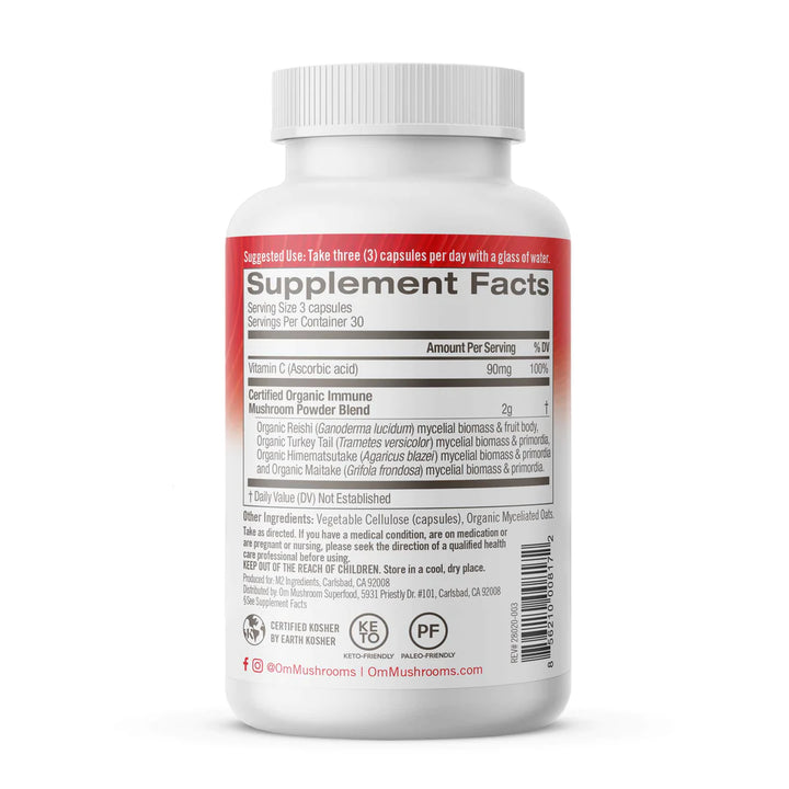 Immune Defense Mushroom Capsules - 25 Servings - BB/04/25