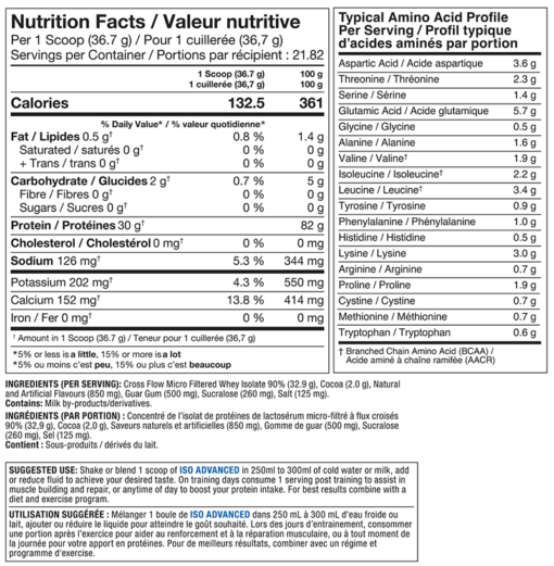 ISO Advanced Cold-Filtered Whey Protein Isolate