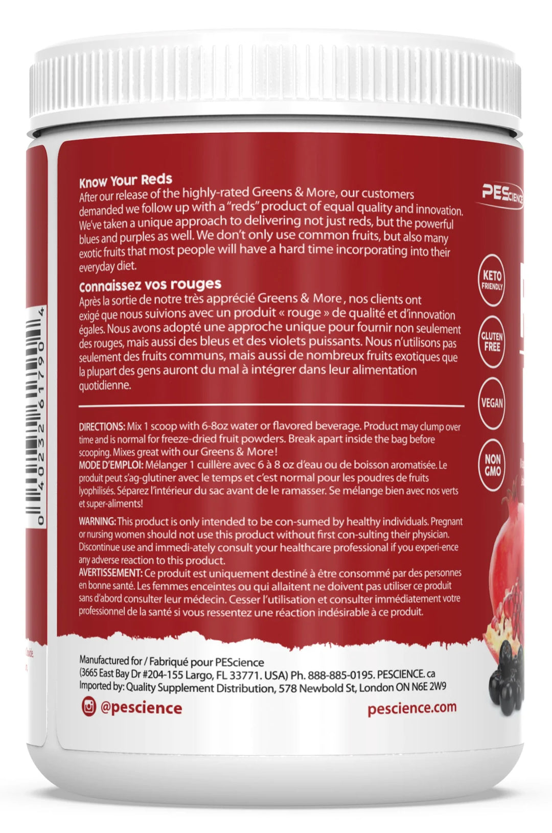 PEScience Exotic Reds & Blues - 30 Servings - expire 11/24