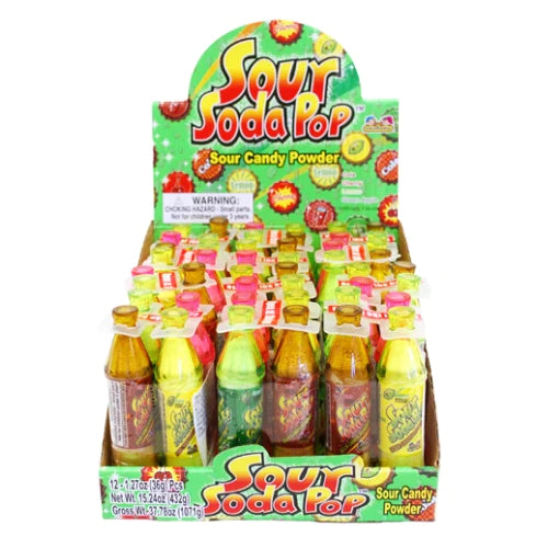 Sour Soda Pop Bottles Powder 12 Count