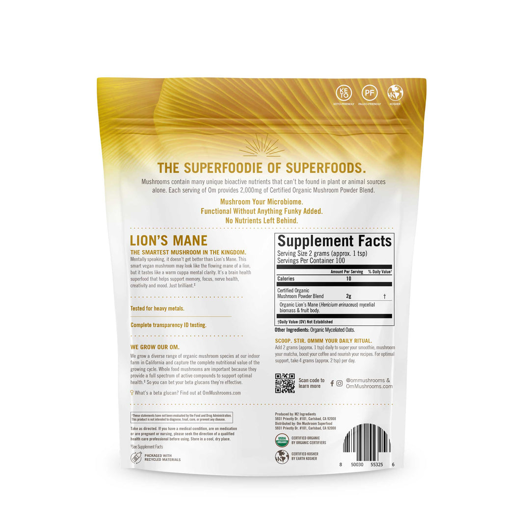 Lion's Mane - Organic Mushroom Superfood - 60g