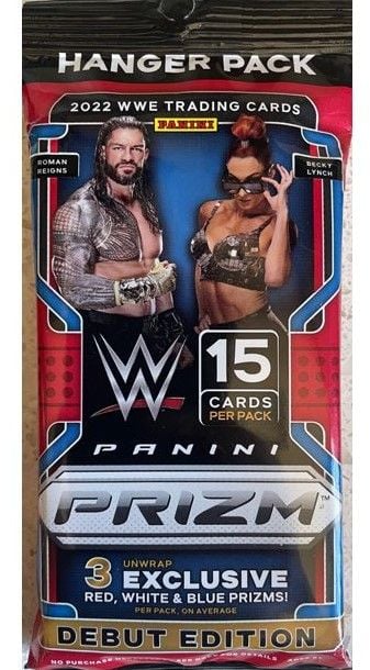 2022 Panini Prizm WWE Debut Edition 15-card hanger pack, front wrapper