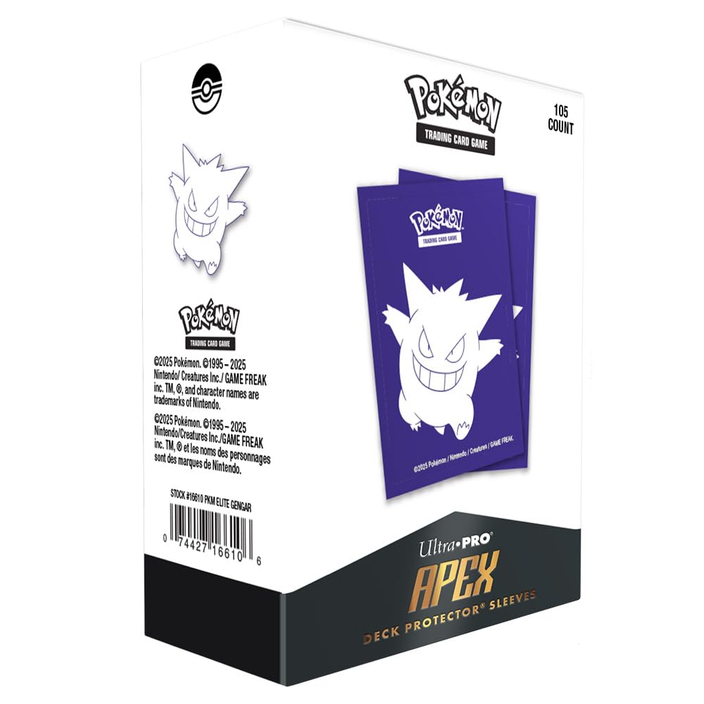 POKEMON APEX DECK PROTECTORS ELITE GENGAR 105ct