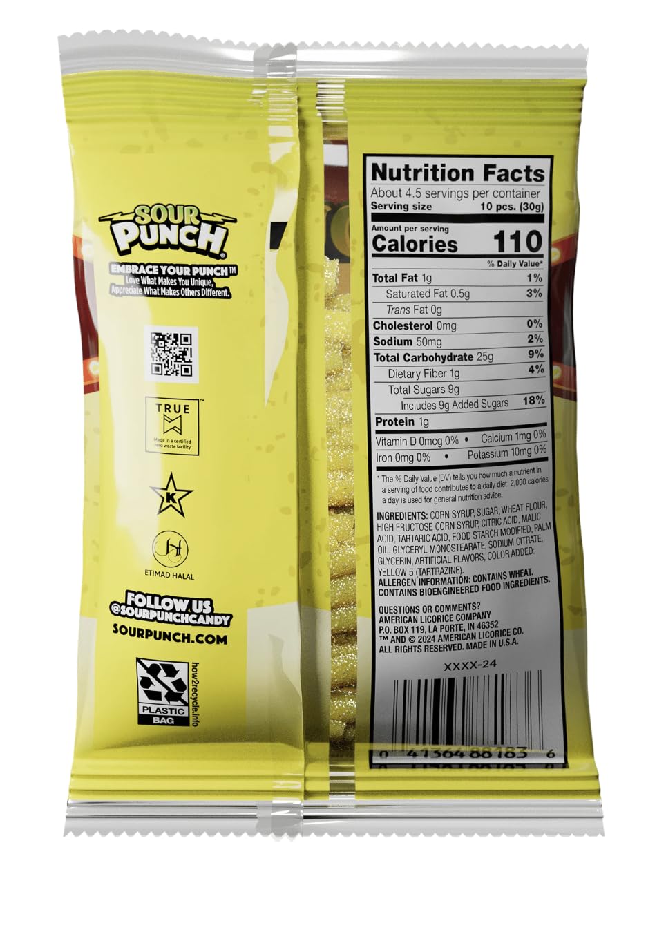 Sour Punch Banana Roulette Chewy Candy