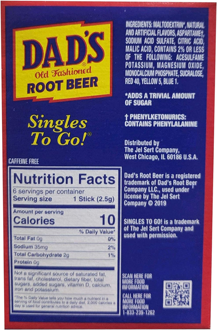 Dad's Singles To-Go Root Beer Drink Mix