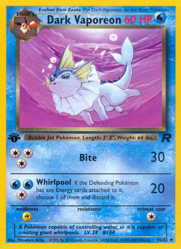 Dark Vaporeon #45 — Team Rocket [LP]
