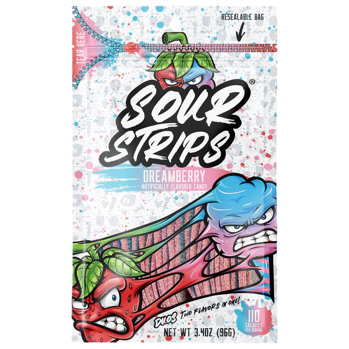 Sour Strips Dreamberry Candy Peg Bag 3.4 oz