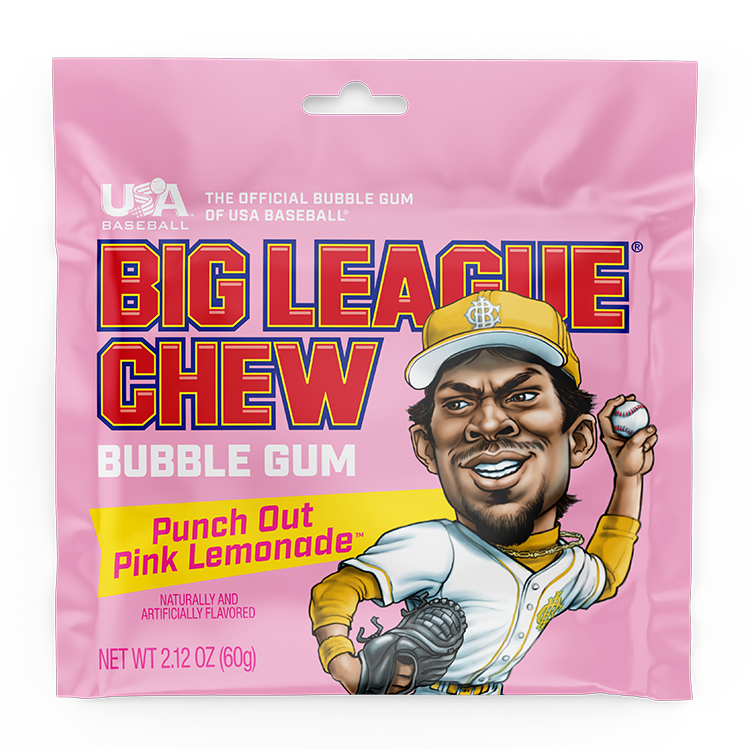 Big League Chew Punch Out Pink Lemonade - 60g pouch
