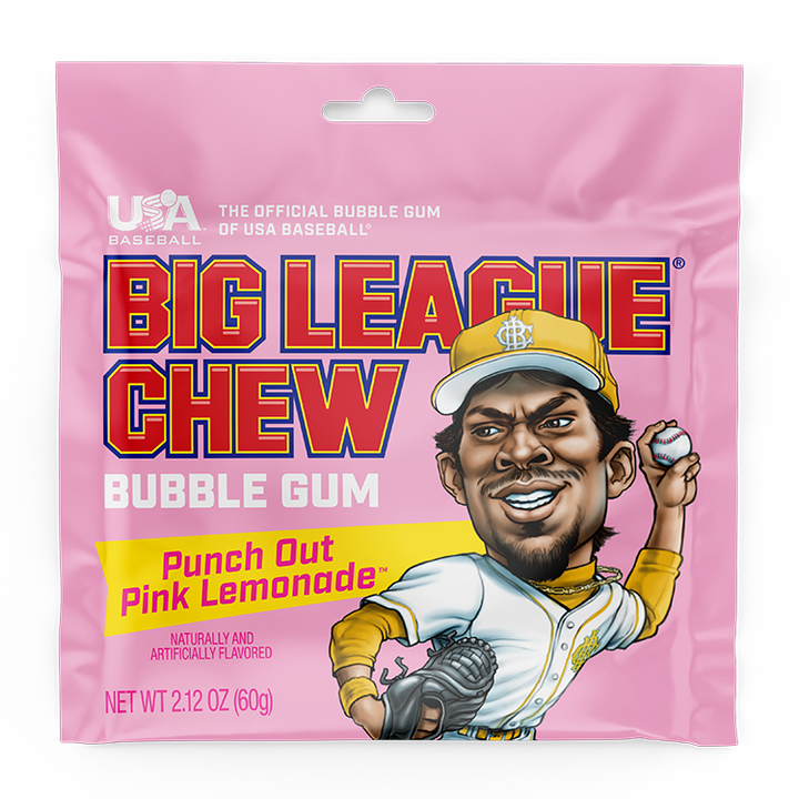 Big League Chew Punch Out Pink Lemonade - 60g pouch