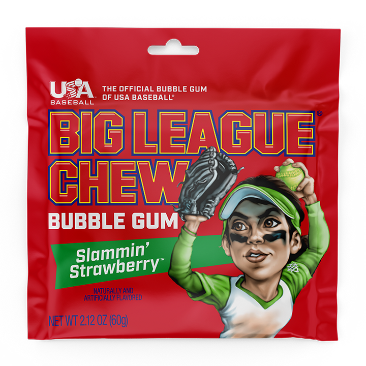 Big League Chew Slammin' Strawberry - 60g pouch