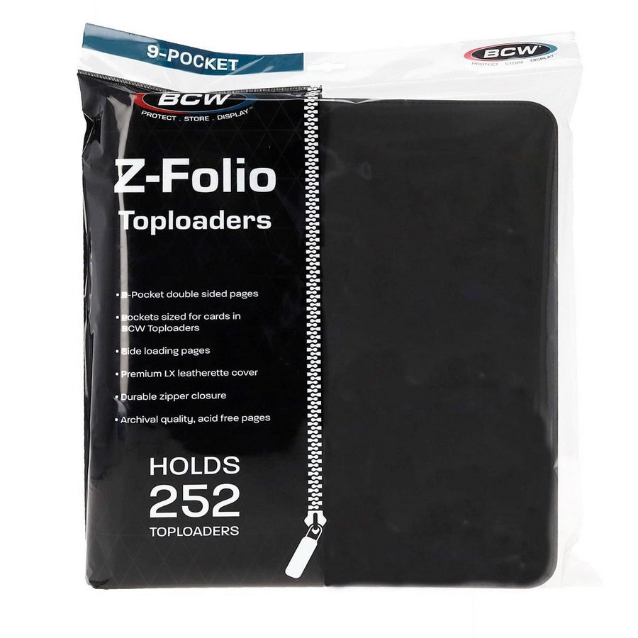 BCW Z-Folio 9-Pocket LX Album for Toploaders black