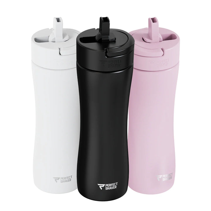 Luma Stainless Steel Shaker with Straw