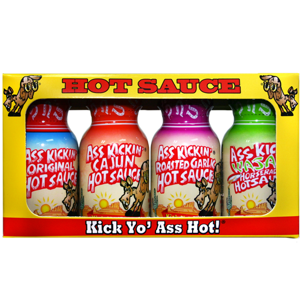 Ass Kickin' Mini Hot Sauce 4-Pack - 4 x 0.75oz Bottles