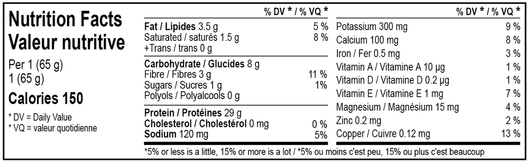 ME BAR RAGE Protein Bar - 65 g - Peanut Butter Chocolate nutrition facts 1