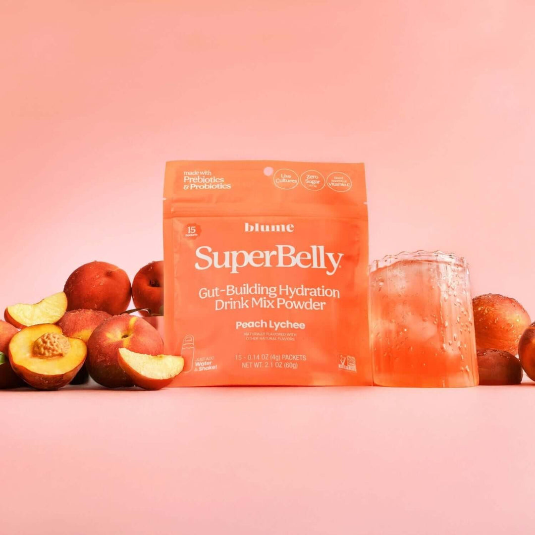 Blume SuperBelly Gut-Building Hydration Powder - 60 g (15 Sachets) - Peach Lychee product image 3