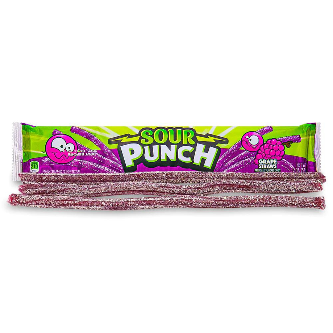 Sour Punch Grape Straws