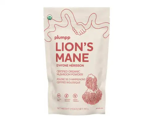 PLUMPP Organic Lion's Mane Mushroom Powder 60g front pouch