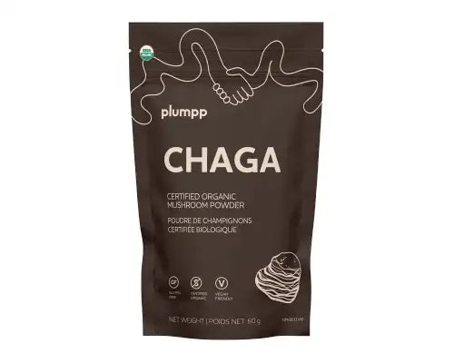 PLUMPP Organic Chaga Mushroom Powder 60g front pouch