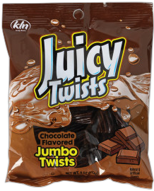 Juicy Twists Chocolate Jumbo Twists 4 oz Peg Bag