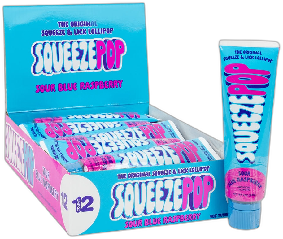 Squeeze Pop Sour Blue Raspberry 4 oz Tube