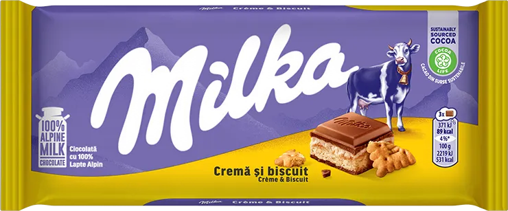 Milka Cream & Biscuit 100g