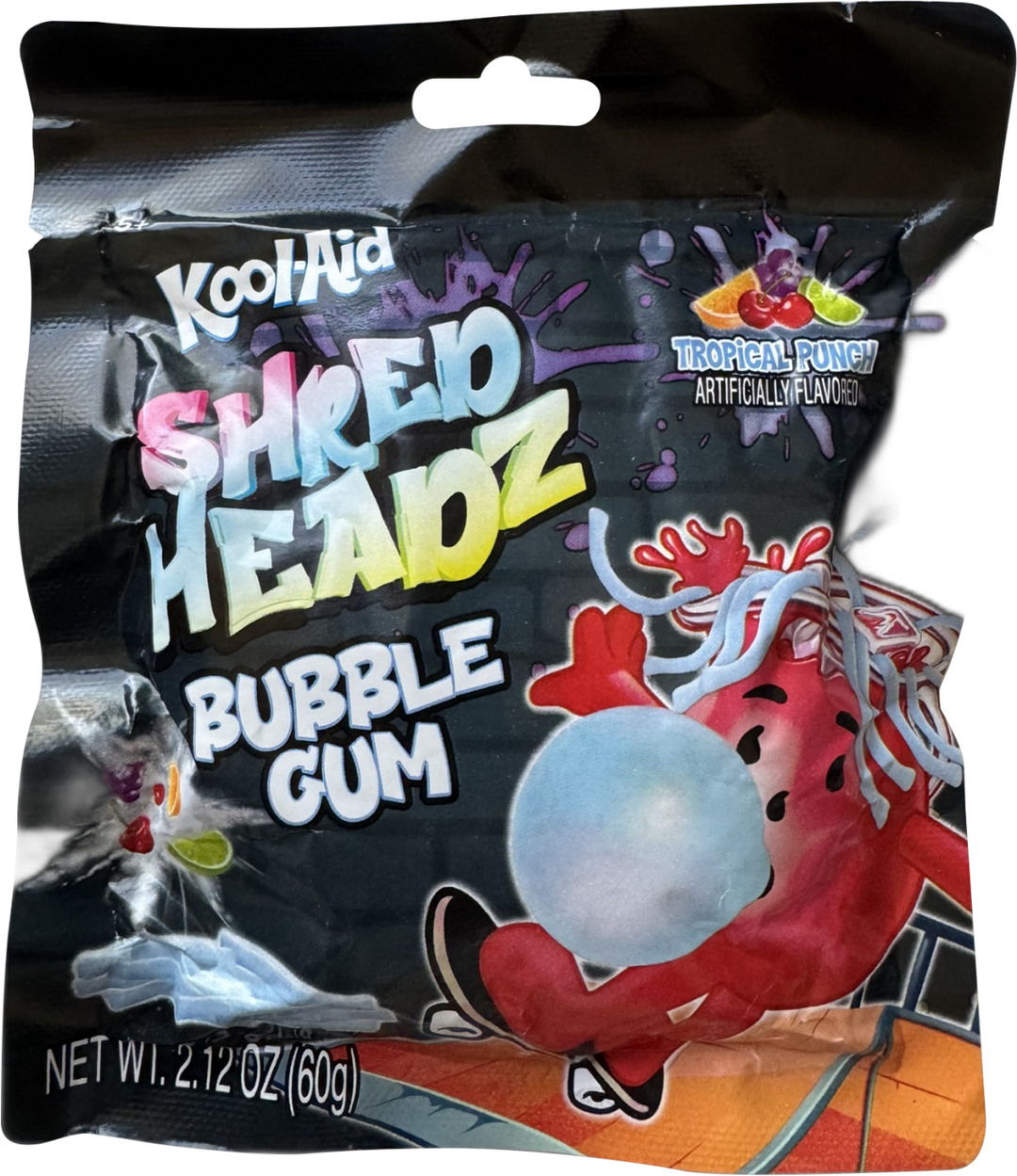 Kool-Aid Shred Headz Tropical Punch Bubble Gum 2.12 oz