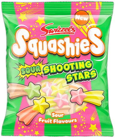Swizzels Squashies Sour Shooting Stars Gums 100g
