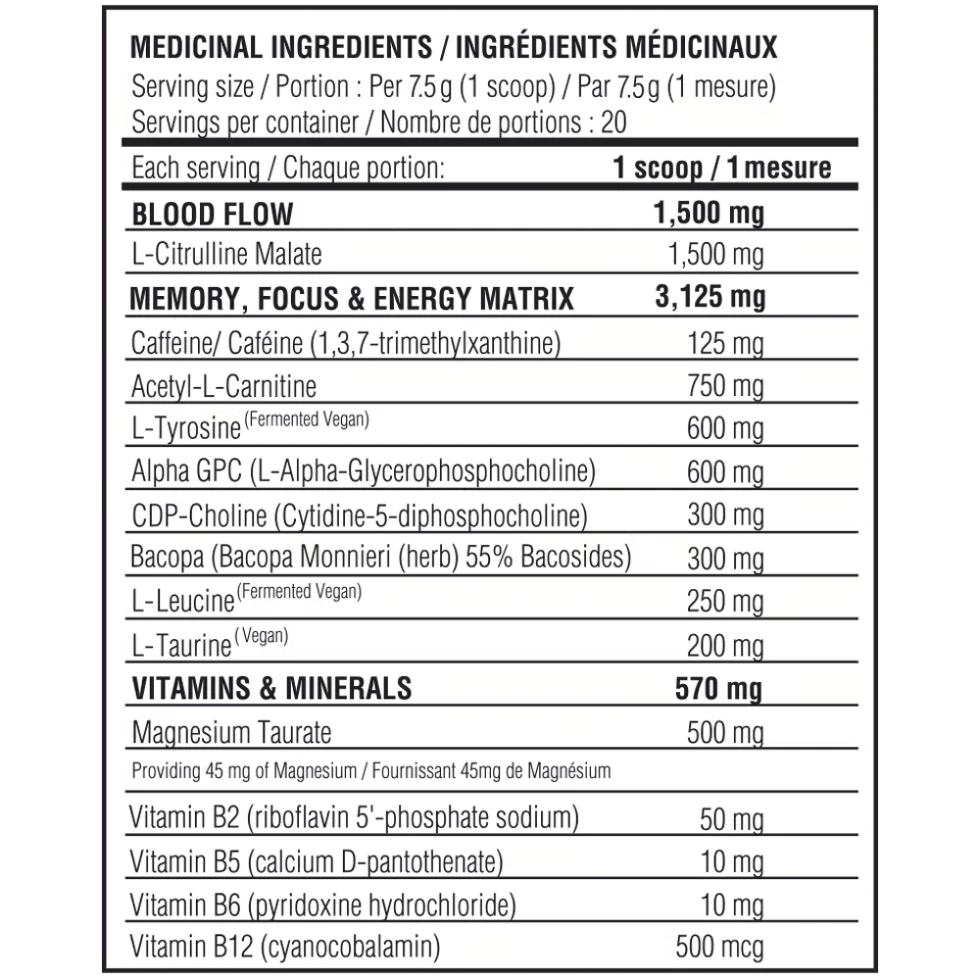Believe Brain Fuel — Supplement Facts