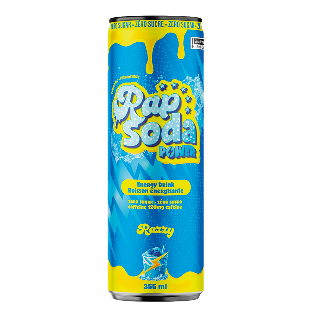 Rap Soda Power Razzy 355 mL can