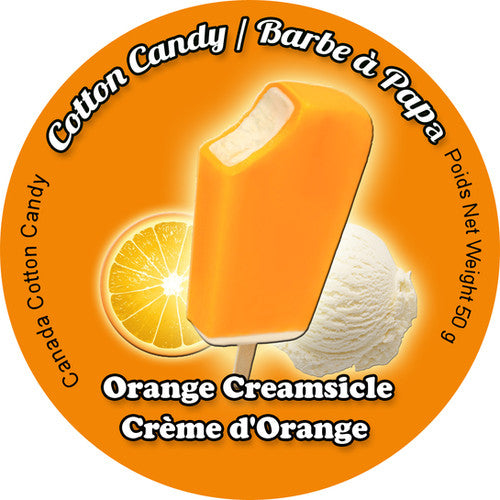 Canada Cotton Candy Orange Creamsicle cotton candy in 34oz deli container
