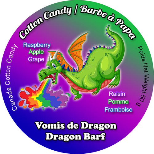 Canada Cotton Candy Dragon Barf cotton candy in 34oz deli container