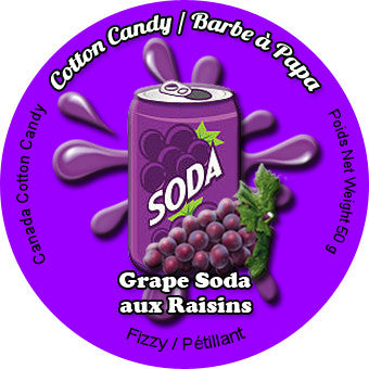 Canada Cotton Candy Grape Soda Fizzy cotton candy in 34oz deli container
