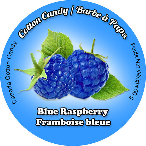 Canada Cotton Candy Blue Raspberry cotton candy in 34oz deli container