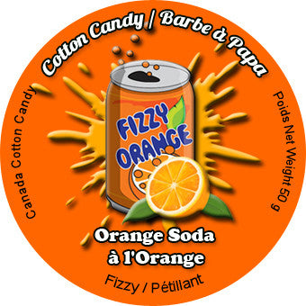 Canada Cotton Candy Orange Soda Fizzy cotton candy in 34oz deli container