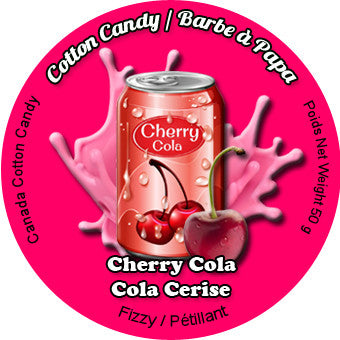 Canada Cotton Candy Cherry Cola Fizzy cotton candy in 34oz deli container