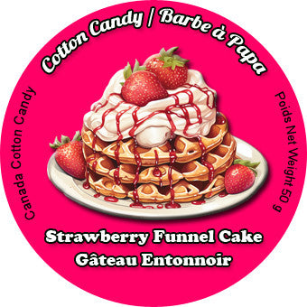 Canada Cotton Candy Strawberry Funnel Cake cotton candy in 34oz deli container