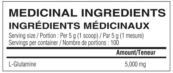 Believe Fermented Glutamine — Supplement Facts