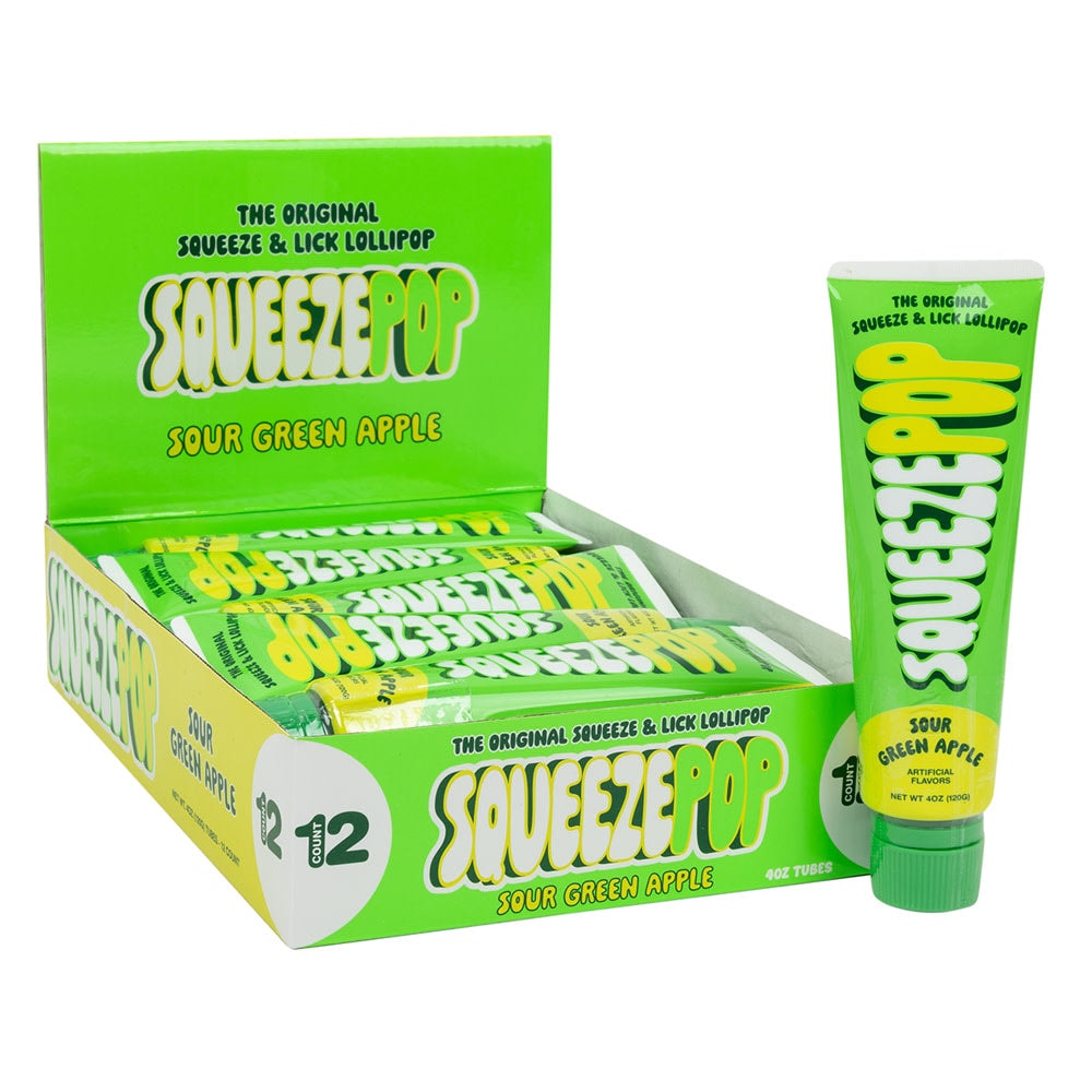 Squeeze Pop Sour Green Apple Tube 4 oz