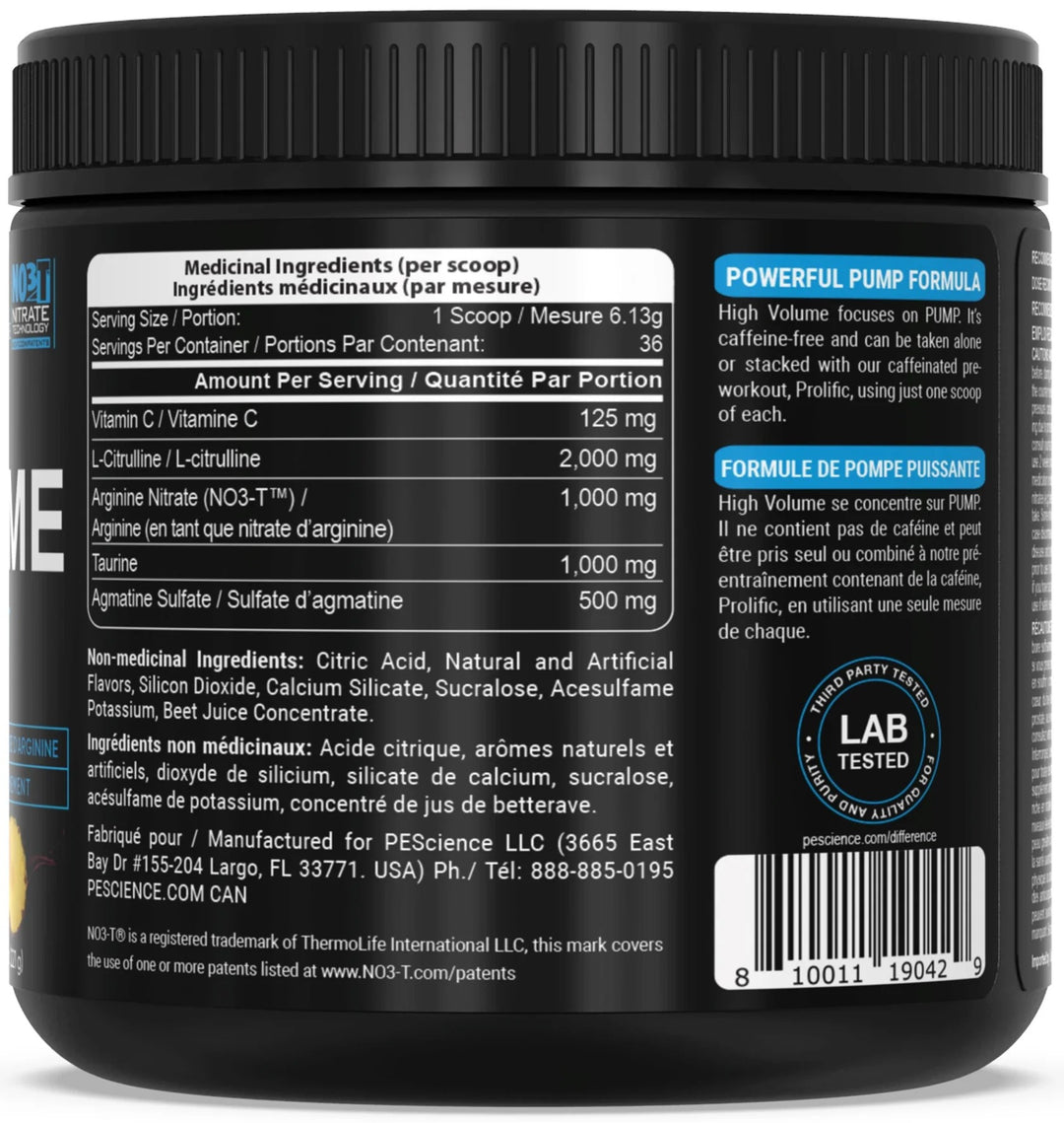 PEScience - High Volume - Stim-free Pre Workout