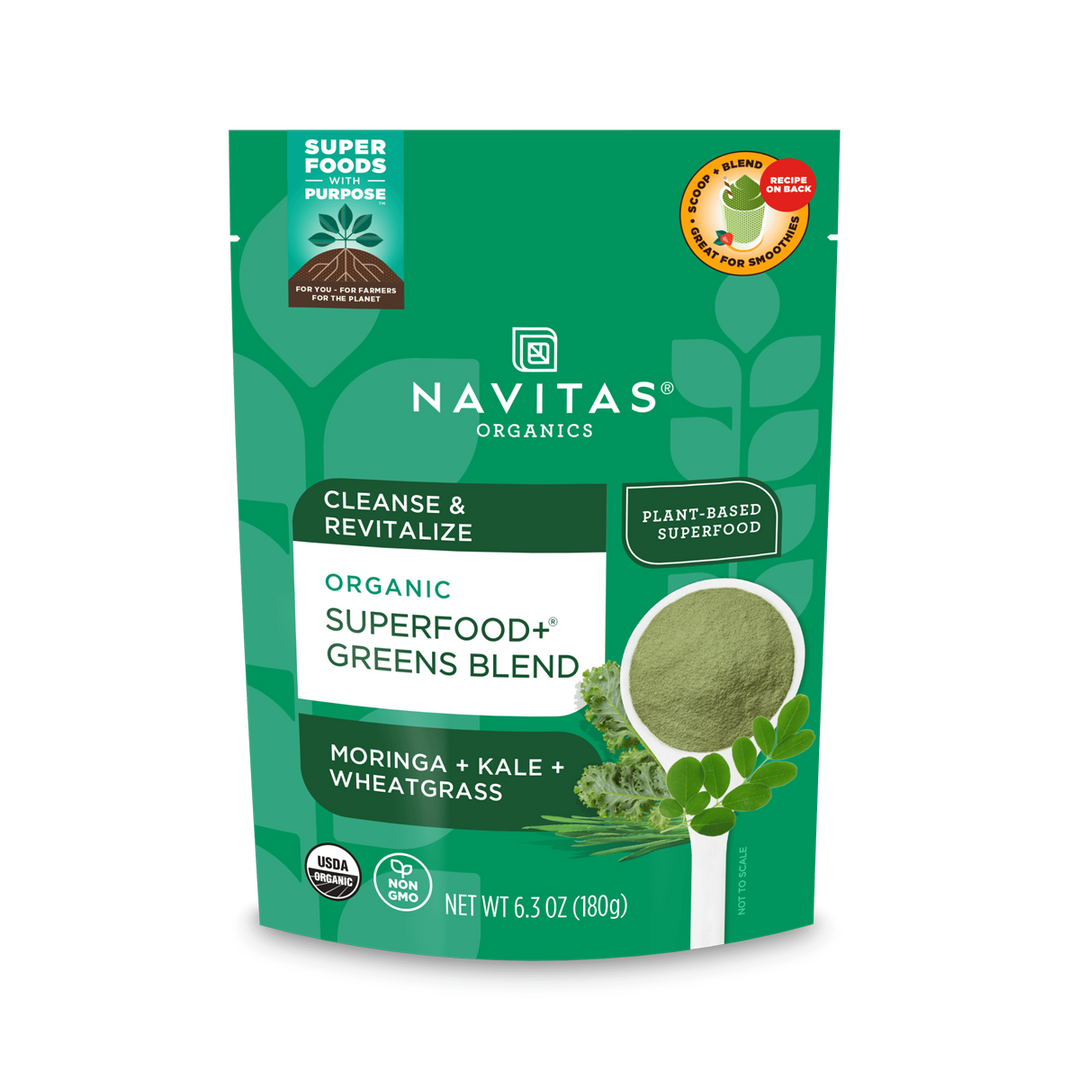 Navitas Organics Superfood+ Greens Blend 179g package