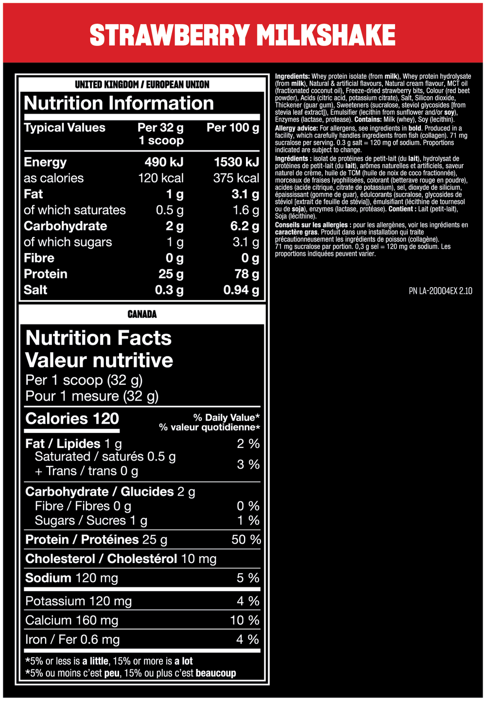 Mutant Hardcore ISO - 727 g (1.6 lb) — Strawberry Milkshake