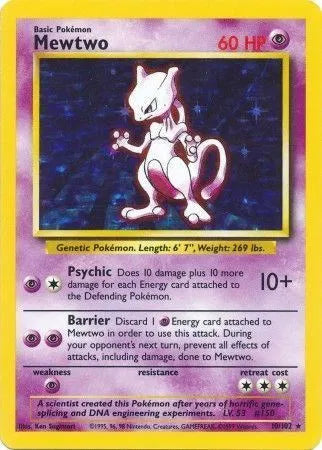 Mewtwo #10 — Base Set (Unlimited) [HP]