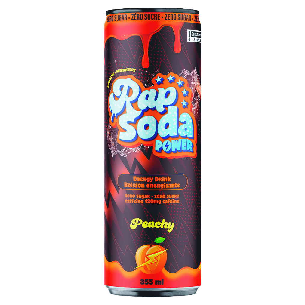 Rap Soda Power Peachy 355 mL can