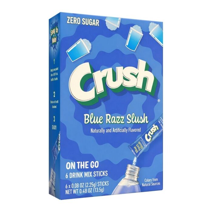 Crush Singles To Go Zero Sugar Blue Razz Slush Drink Mix
