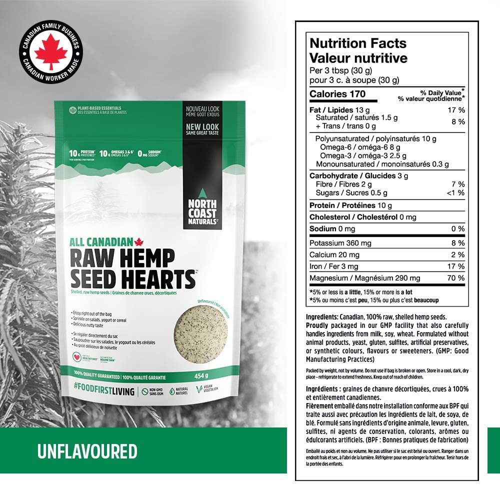 All-Canadian Raw Hemp Seed Hearts – 454g